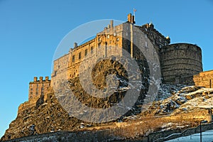 Edinburgh Castle, Scotland, UK, in winter light