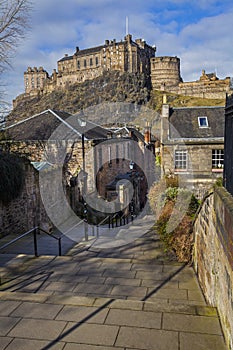 Edinburgh Castle View from Vennel