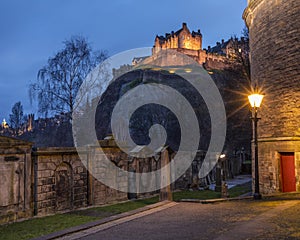 Edinburgh Castle viewed from St. Cuthberts Churchyard