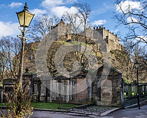 Edinburgh Castle Viewed from St. Cuthberts Churchyard