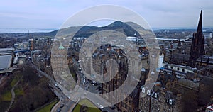 Edinburgh city centre, aerial view