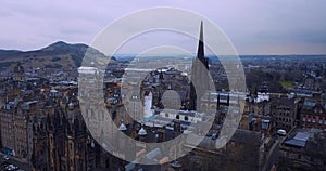 Edinburgh city centre, aerial view