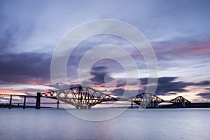 Edinburgh Forth Bridge Sunset photo