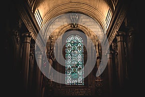 EDINBURGH, SCOTLAND DECEMBER 15, 2018: Interior of Scottish National War Memorial, made by some of Scotland finest artists and