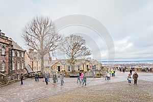 The winding path that leads up the hill into Edinburgh Castl