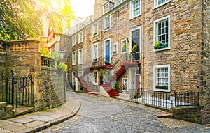 Scenic sight in Edinburgh old town, Scotland. photo