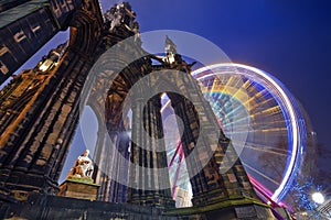 Edinburgh, Scott monument at night