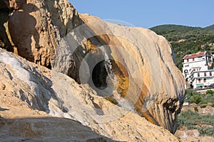 Edipsos city on island Evia in Greece with spa Sulfur waters.