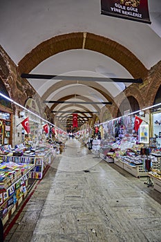 Edirne, Turkey November 23, 2022. interior view of Selimiye Mosque Bazaar