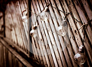 Edison Bulbs on Wood