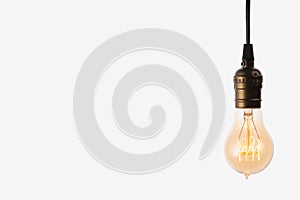 Edison light bulb on white background