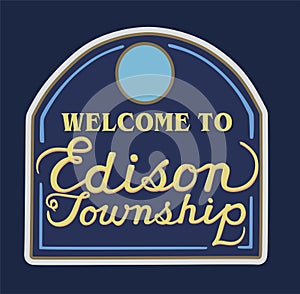 Edison New Jersey with blue background