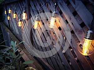 Edison style patio lights photo