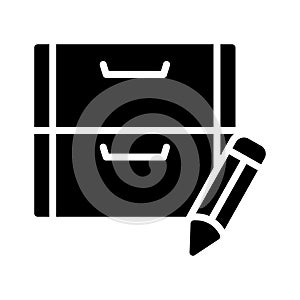 Edit cabinet glyph flat vector icon