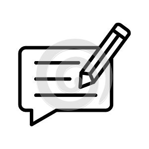 Edit chat thin line vector icon