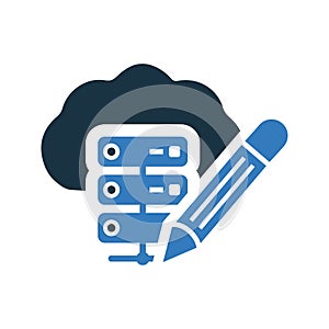 Edit, database, data icon. Editable vector graphics