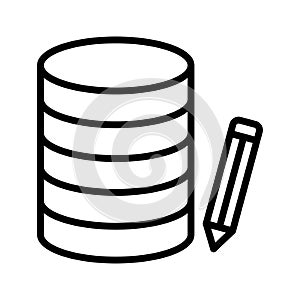 Edit database thin line vector icon