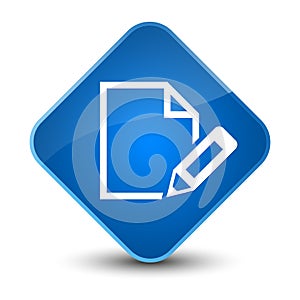 Edit document icon elegant blue diamond button