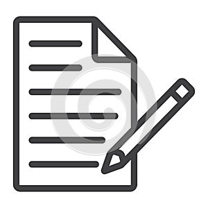 Edit document line icon, web and mobile, edit file