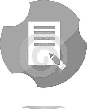 Edit document sign icon. Edit content button. Modern UI website button