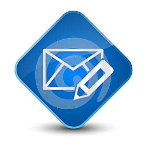 Edit email icon elegant blue diamond button