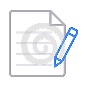 Edit file thin line color vector icon