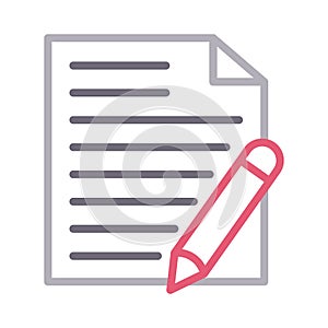Edit file thin color line vector icon