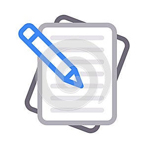 Edit form thin color line vector icon