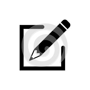 Edit icon in flat style. Simple pen symbol