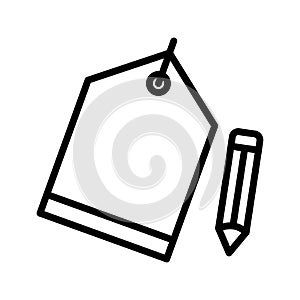 Edit label thin line vector icon