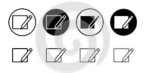 Edit text icon logo set vector