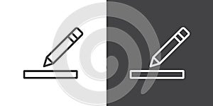 Edit text icon Flat vector set outline