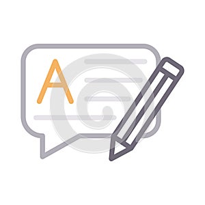 Edit text thin line color vector icon