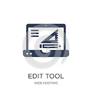 Edit tool icon. Trendy flat vector Edit tool icon on white background from web hosting collection
