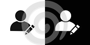 Edit user icon Flat line illustration