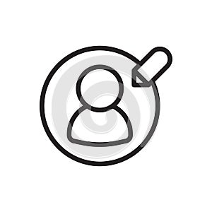 Edit user icon Outline vector for web ui