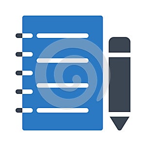 Edit glyph color vector icon