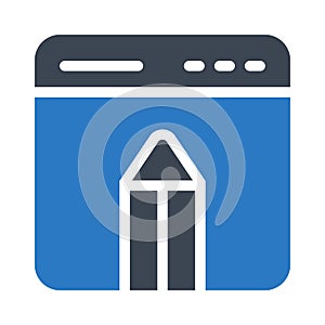 Edit glyph color vector icon