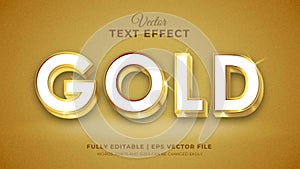 Editable 3d text effect - Gold word style concept