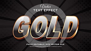 Editable 3d text effect with gold writing illustrations