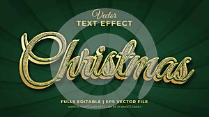 Editable 3d text effect-Luxury christmas text with glitter effect