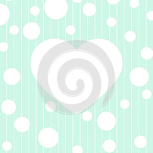 Editable background with a heart in the center for text, photography or illustration, and circles for congratulations, cards,