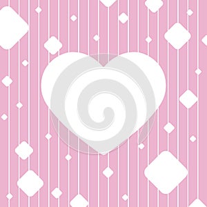 Editable background with a heart in the center for text, photography or illustration, and squares for congratulations, cards,