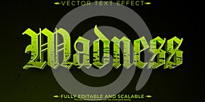 Halloween monster text effect, editable horror and scary text style