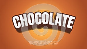 Editable chocolate vector text effect