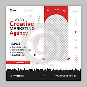 Editable Creative Marketing Agency Social Media Post Business Template Design