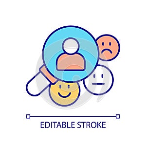 Editable creative thin line behaviorism icon