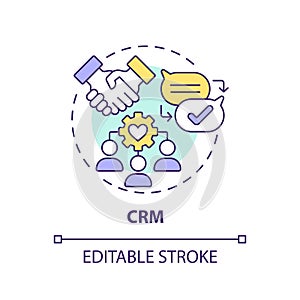 2D customizable CRM line icon concept