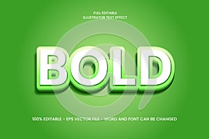 Editable 3D text effect in bold green vector art.