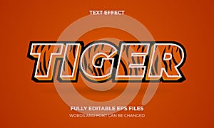 3D Text Effect With Tiger Skin Style Vector